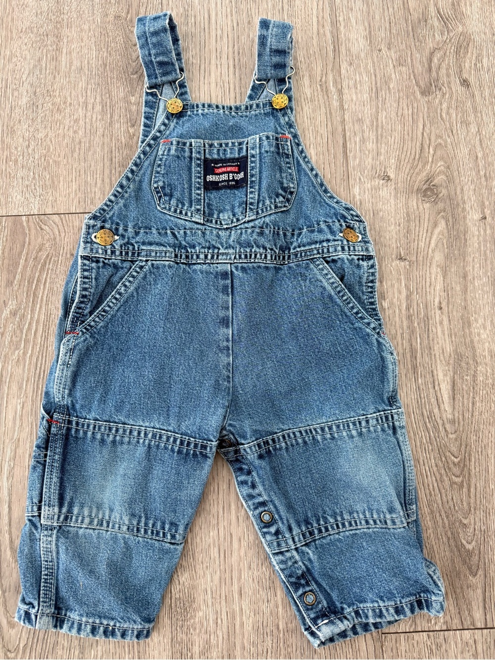 Vintage OshKosh B'gosh toddler baby denim overalls size 12 month